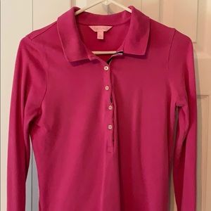 Lilly Pulitzer pink long sleeved shirt size M